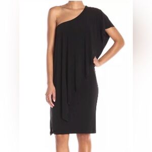 NWT Norma Kamali Black One-Shoulder Dress (Circle Dress)